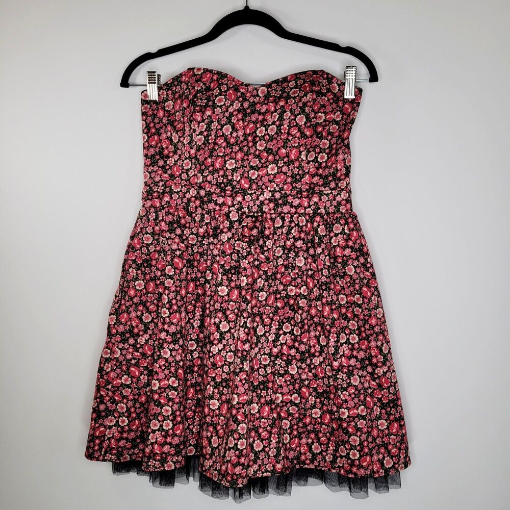 SOUND & MATTER Floral Mini Dress Size M Corset Cotton Tulle Smocked Babydoll
